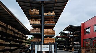 Estante cantilever de dupla face
