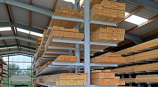 Estante cantilever de dupla face